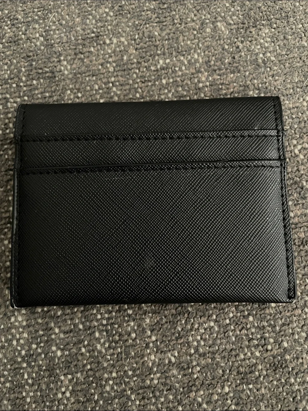 Victoria's Secret Black Saffiano Card Holder with Gold Logo